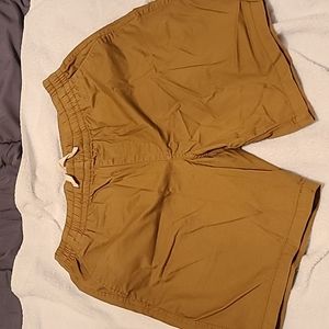 Khaki drawstring shorts